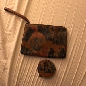Patricia Nash leather clutch and mirror